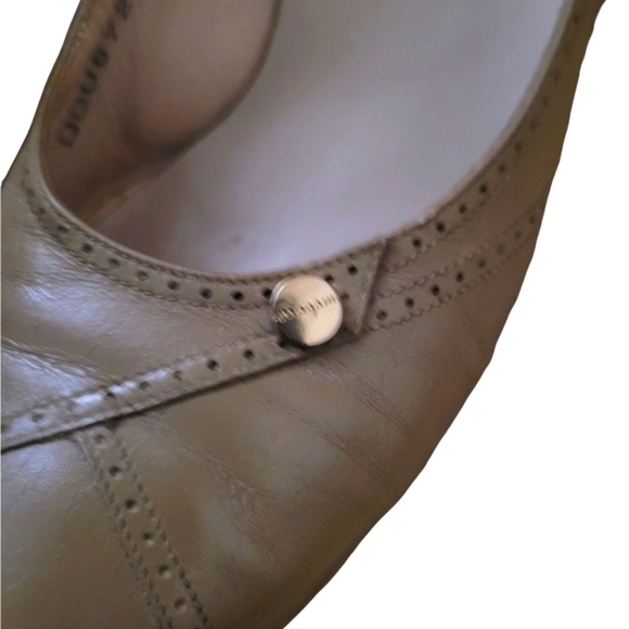 Vintage 50's Ferragamo Tan Leather Classic Heels - Picture 4 of 5